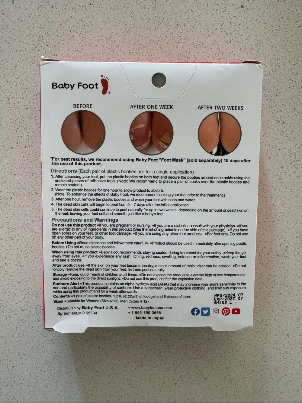 Baby Foot Exfoliation Foot Peel